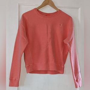 Champion Coral Crew Neck Cotton Blend Pullover Sweater. Size Small